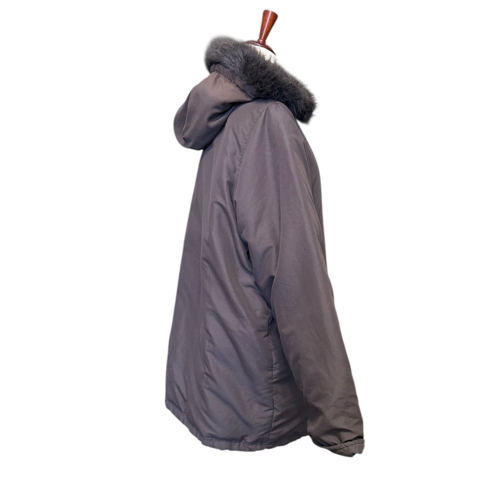 Woman Within Plus Size Faux Fur Down Parka Coat Brown Size Large #1985 - Picture 4 of 10